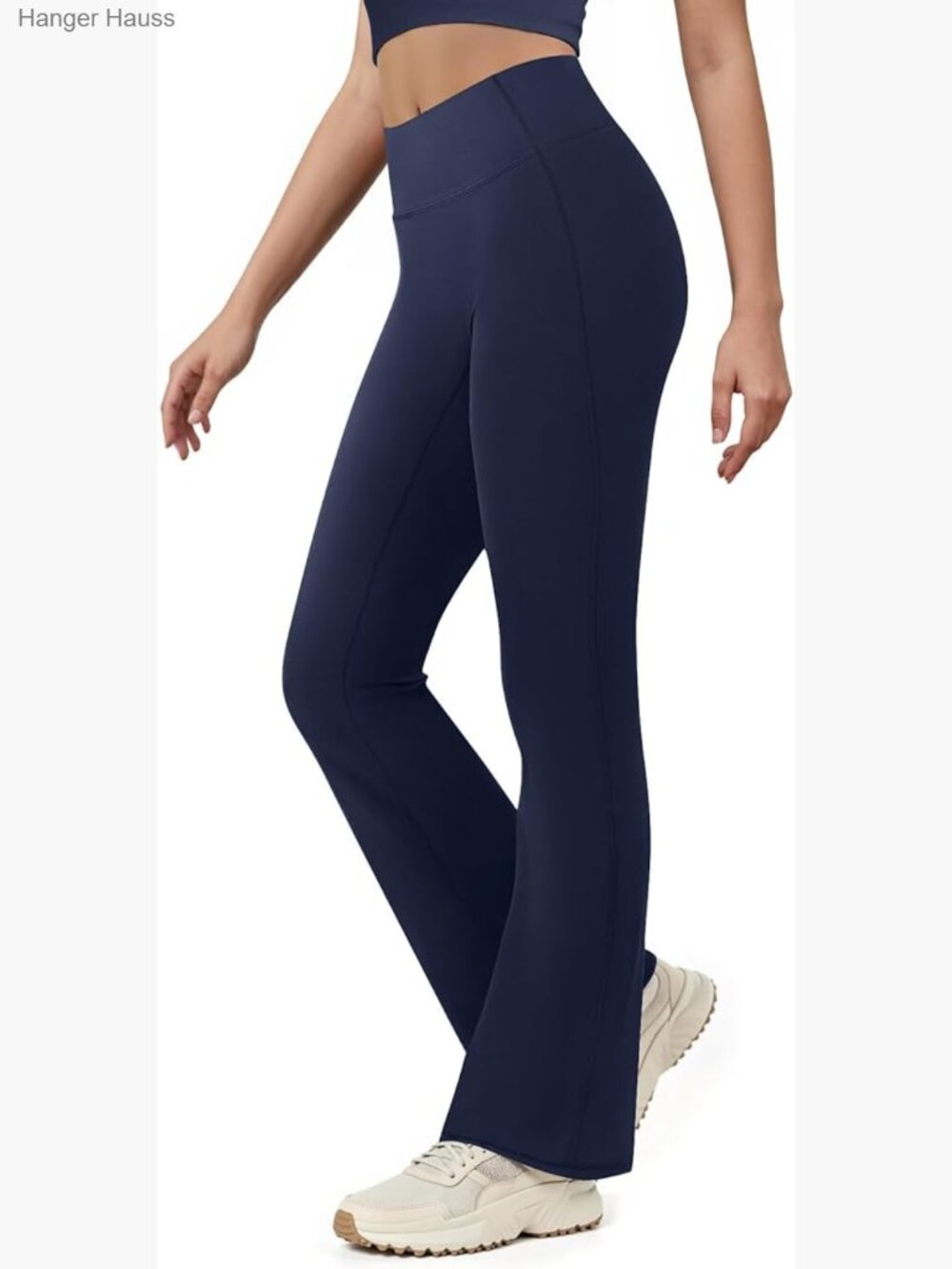 High Waisted Flare Leggings Tummy Control Seamless Front Workout Pants
